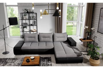 Rodeche 3-personers Sovesofa med Chaiselong og Opbevaring - Lysegrå - Møbler - Sofaer - Sovesofaer