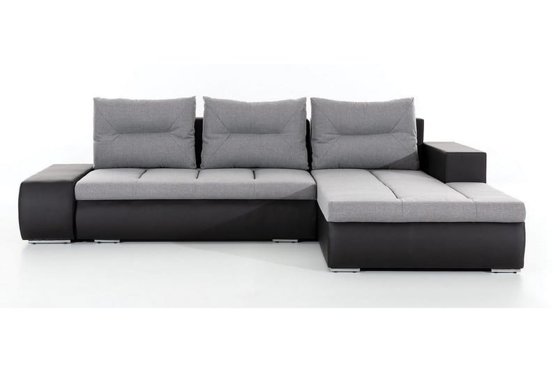 Rodeche 3-personers Sovesofa med Chaiselong og Opbevaring, Lysegrå