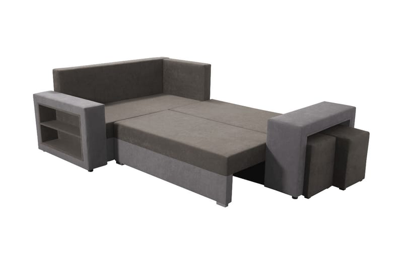 Roma M Hjørnesovesofa - Brun - Sovesofaer - Sovesofa chaiselong - Velour sofaer