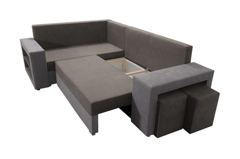 Roma M Hjørnesovesofa - Brun - Sovesofaer - Sovesofa chaiselong - Velour sofaer