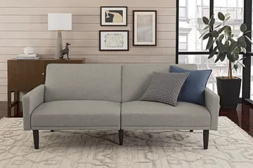 Room Essential 2-personers Sovesofa Lys linnedgrå - Dorel Home - Møbler - Sofaer - Sovesofaer - 2 personers sovesofa