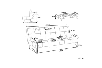 Roxen sovesofa 168 cm - Blå - Møbler - Sofaer - Sovesofaer