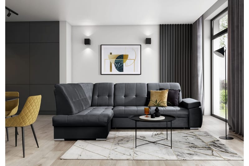 Sajana Sovesofa med Chaiselong 3-personers, Mørkegrå
