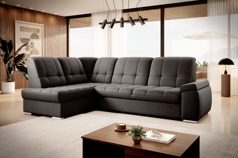 Sajana Sovesofa med Chaiselong 3-personers - Mørkebrun - Møbler - Sofaer - Sovesofaer