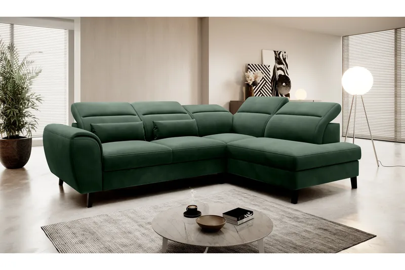 Sajda Sovesofa med Chaiselong 3-personers, Mørkegrøn