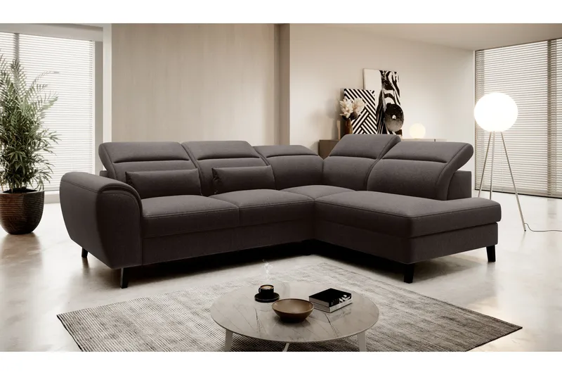 Sajda Sovesofa med Chaiselong 3-personers, Mørkebrun