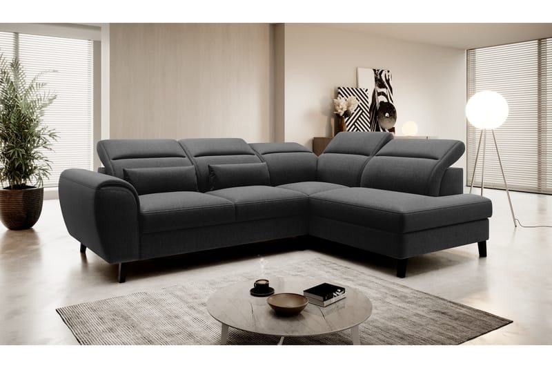 Sajda Sovesofa med Chaiselong 3-personers, Sort