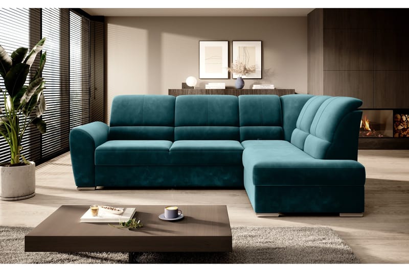 Sajmon Sovesofa med Chaiselong 3-personers, Mørkegrøn