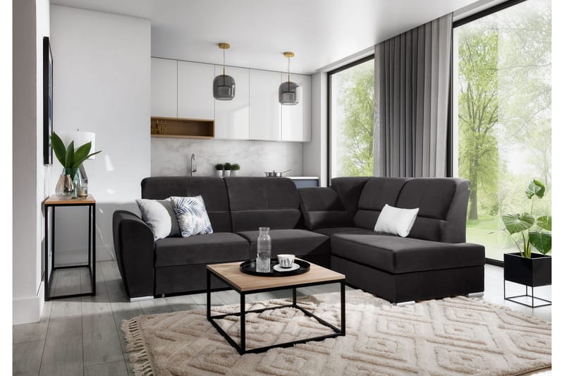 Sajmon Sovesofa med Chaiselong 3-personers - Grå - Møbler - Sofaer - Sovesofaer