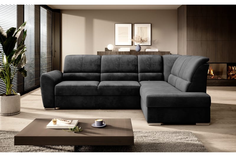 Sajmon Sovesofa med Chaiselong 3-personers, Mørkegrå