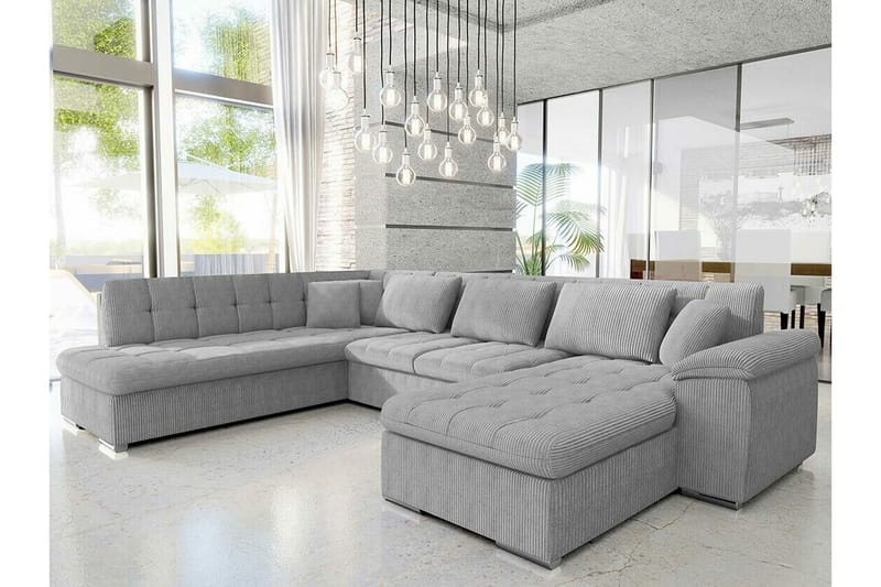Sakri 5-sits Hörnbäddsoffa Light grey/Dark grey - Møbler - Sofaer - Sovesofaer