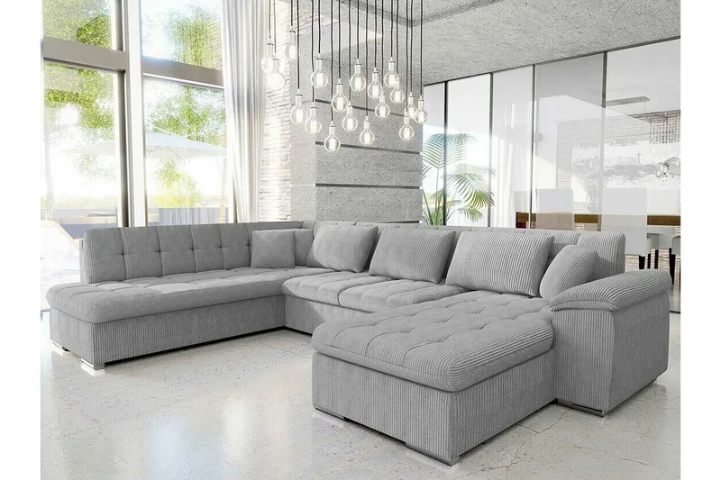Sakri 5-sits Hörnbäddsoffa NO_BRAND Light grey/Dark grey - Møbler - Sofaer - Sovesofaer
