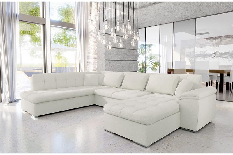Sakri 5-sits Hörnbäddsoffa NO_BRAND White - Møbler - Sofaer - Sovesofaer