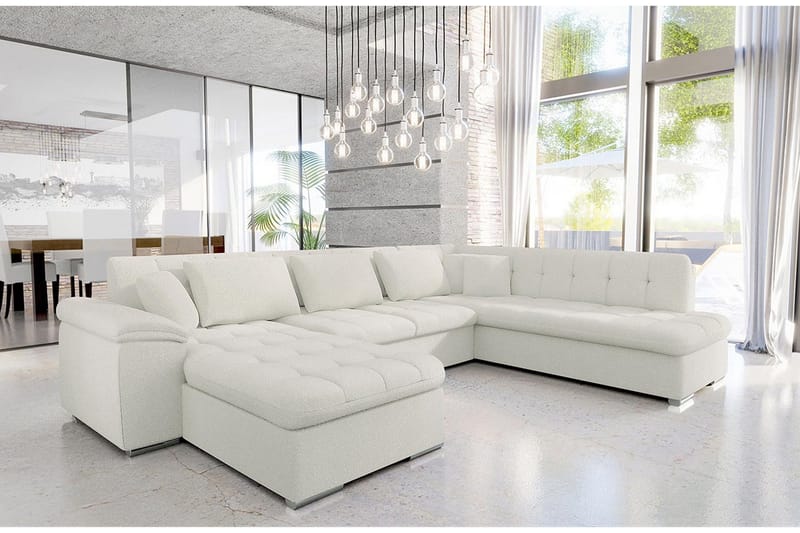 Sakri 5-sits Hörnbäddsoffa NO_BRAND White - Møbler - Sofaer - Sovesofaer
