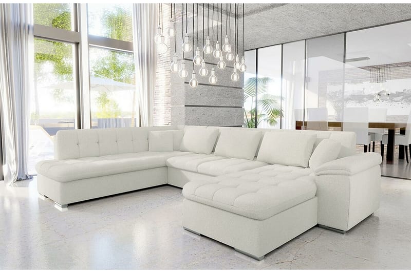 Sakri 5-personers Hjørnesovesofa - Hvid - Møbler - Sofaer - Sovesofaer