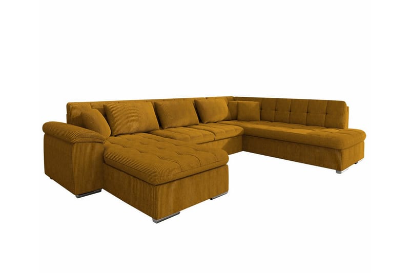 Sakri 5-personers Hjørnesovesofa - Gul - Møbler - Sofaer - Sovesofaer