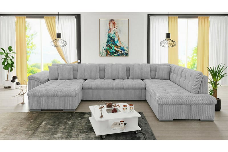 Sakri 5-personers Hjørnesovesofa - Lysegrå/Mørkegrå - Møbler - Sofaer - Sovesofaer