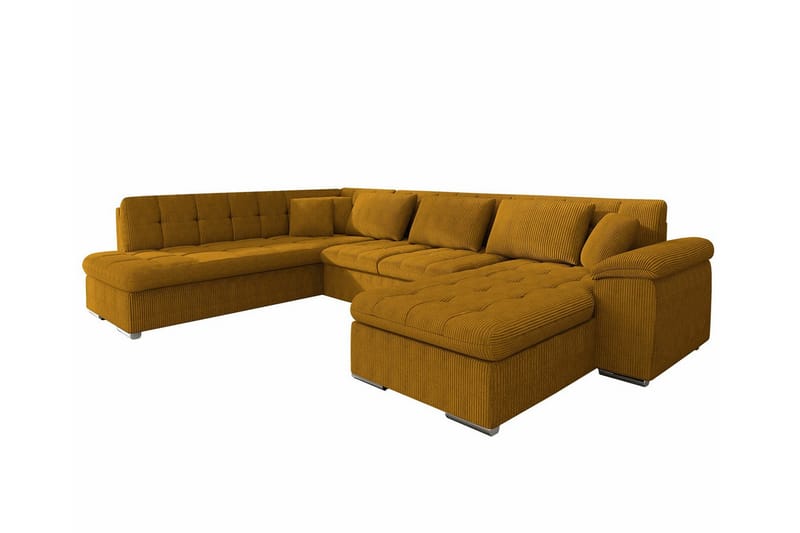 Sakri 5-personers Hjørnesovesofa - Mørkegul - Møbler - Sofaer - Sovesofaer