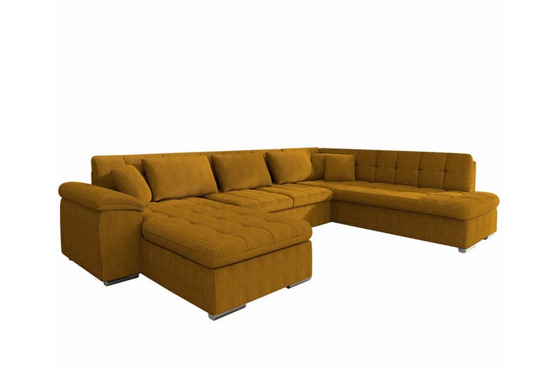 Sakri 5-personers Hjørnesovesofa - Gul-Grøn - Møbler - Sofaer - Sovesofaer
