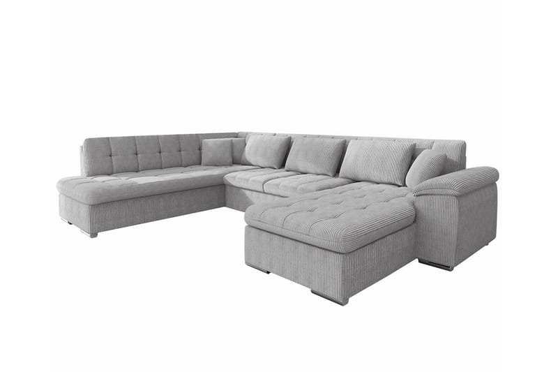Sakri 5-personers Hjørnesovesofa - Lysegrå/Mørkegrå - Møbler - Sofaer - Sovesofaer