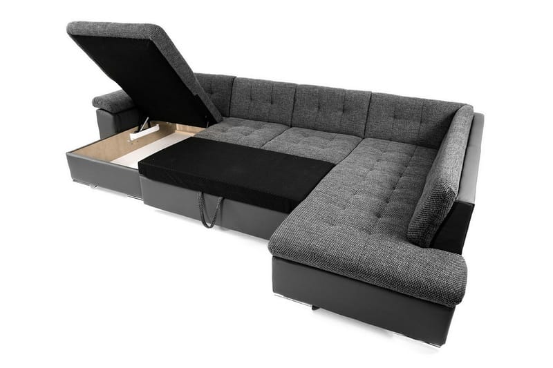 Sakri 5-personers Hjørnesovesofa - Sort - Møbler - Sofaer - Sovesofaer