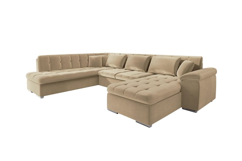 Sakri 5-personers Hjørnesovesofa - Beige - Sovesofaer - Sovesofa chaiselong