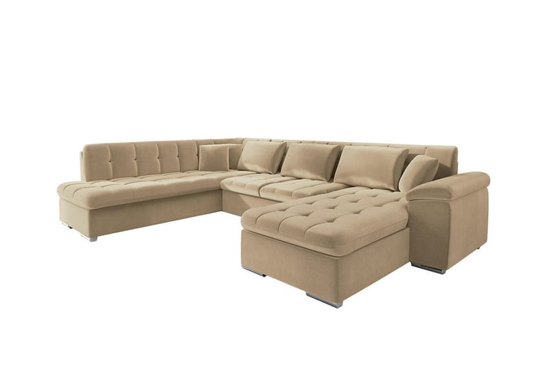 Sakri 5-personers Hjørnesovesofa - Beige - Sovesofaer - Sovesofa chaiselong