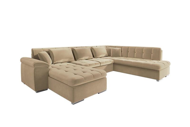 Sakri 5-personers Hjørnesovesofa - Beige - Sovesofaer - Sovesofa chaiselong