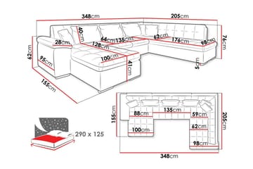Sakri 5-personers Hjørnesovesofa - Møbler - Sofaer - Sovesofaer