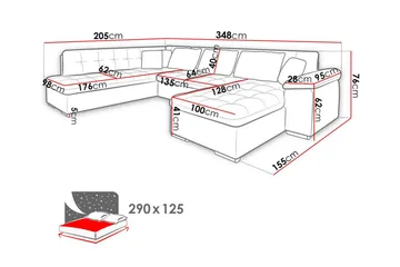 Sakri 5-personers Hjørnesovesofa - Møbler - Sofaer - Sovesofaer