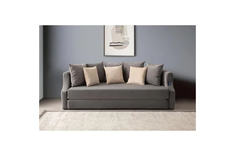 Salrican Sovesofa 3-personers - Grå - Møbler - Sofaer - Sovesofaer