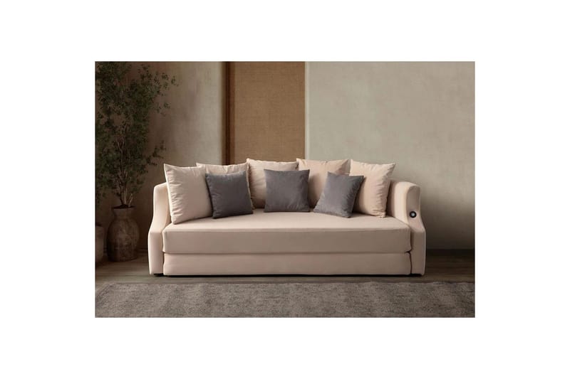 Salrican Sovesofa 3-personers - Cremehvid - Møbler - Sofaer - Sovesofaer