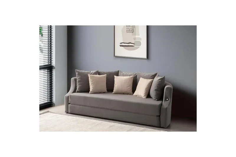 Salrican Sovesofa 3-personers - Grå - Møbler - Sofaer - Sovesofaer