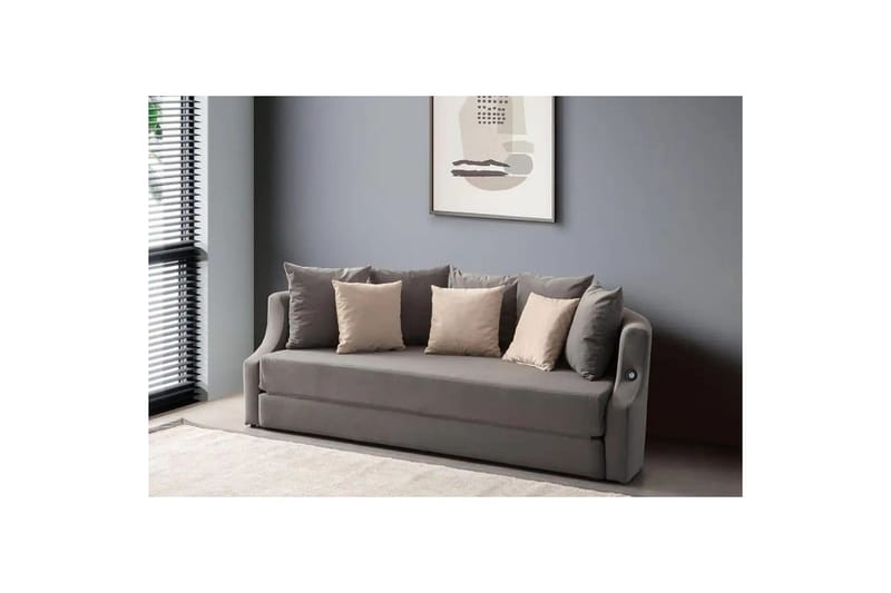 Salrican Sovesofa 3-personers - Grå - Møbler - Sofaer - Sovesofaer