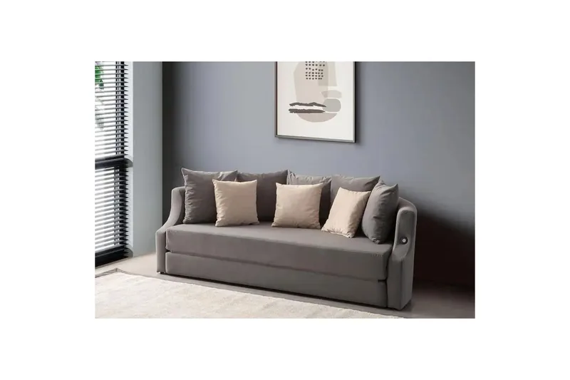 Salrican Sovesofa 3-personers - Grå - Møbler - Sofaer - Sovesofaer