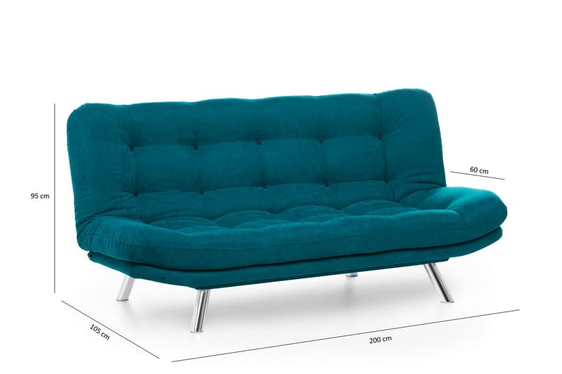 Sandee 3-pers. Sovesofa - Blågrøn - Sovesofaer - 3 personers sovesofa