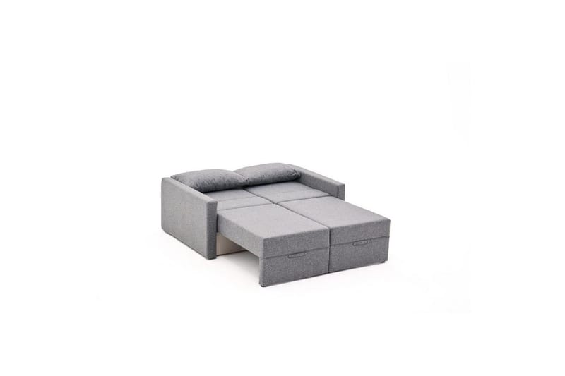 Savra 2-personers Rektangulær Sovesofa 136x200 cm med Opbevaring i Stof - Grå - Møbler - Sofaer - Sovesofaer