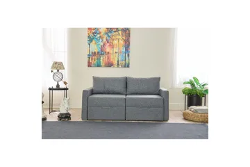 Savra 2-personers Rektangulær Sovesofa 136x200 cm med Opbevaring i Stof - Grå - Møbler - Sofaer - Sovesofaer