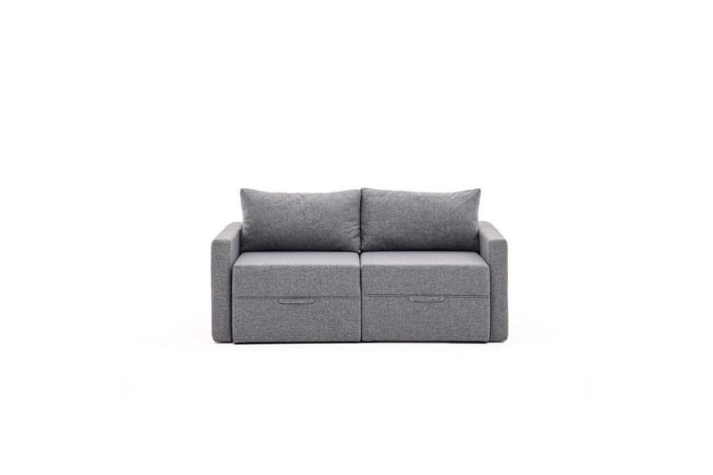 Savra 2-personers Rektangulær Sovesofa 136x200 cm med Opbevaring i Stof - Grå - Møbler - Sofaer - Sovesofaer