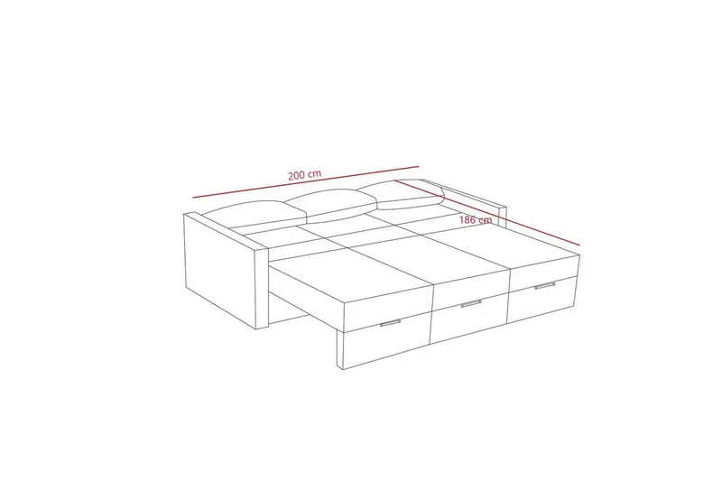 Savra Sovesofa 3-sits - Antracit - Møbler - Sofaer - Sovesofaer