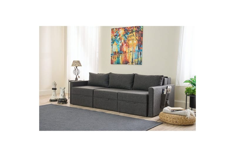 Savra Sovesofa 3-sits - Antracit - Møbler - Sofaer - Sovesofaer