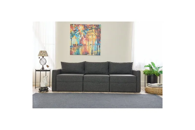 Savra Sovesofa 3-sits - Antracit - Møbler - Sofaer - Sovesofaer