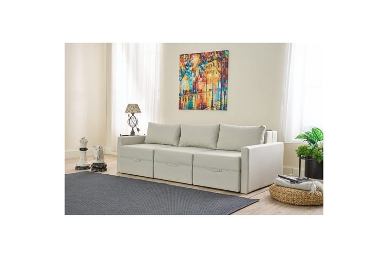 Savra Sovesofa 3-sits - Creme - Møbler - Sofaer - Sovesofaer