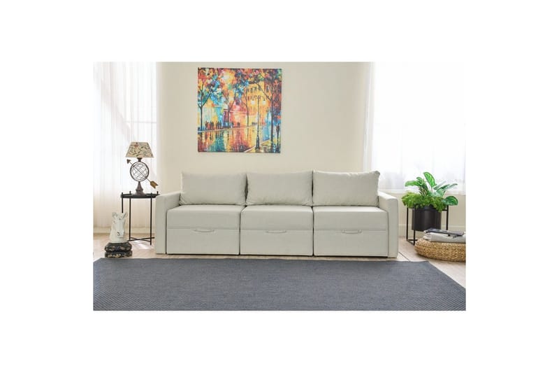 Savra Sovesofa 3-sits - Creme - Møbler - Sofaer - Sovesofaer