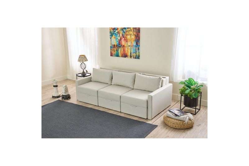 Savra Sovesofa 3-sits - Creme - Møbler - Sofaer - Sovesofaer