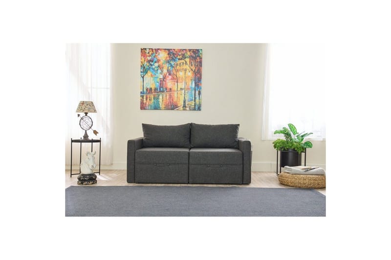 Savra Sovesofa med Divan 2-sits - Antracit - Møbler - Sofaer - Sovesofaer