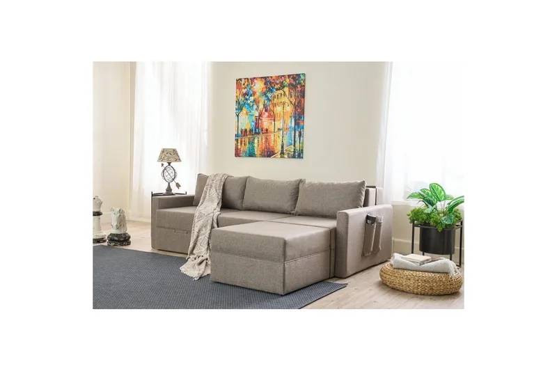 Savra Sovesofa med Divan 3-sits - Brun - Møbler - Sofaer - Sovesofaer