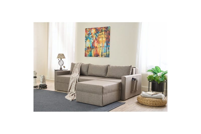 Savra Sovesofa med Divan 3-sits - Brun - Møbler - Sofaer - Sovesofaer