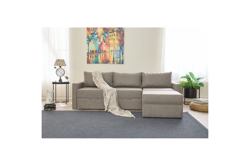 Savra Sovesofa med Divan 3-sits - Brun - Møbler - Sofaer - Sovesofaer