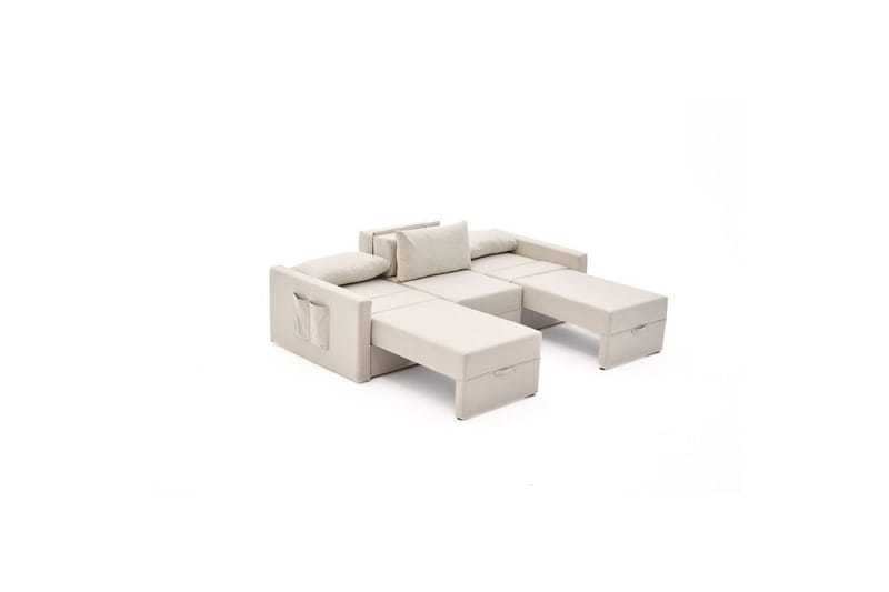 Savra Sovesofa med Divan 3-sits - Creme - Møbler - Sofaer - Sovesofaer